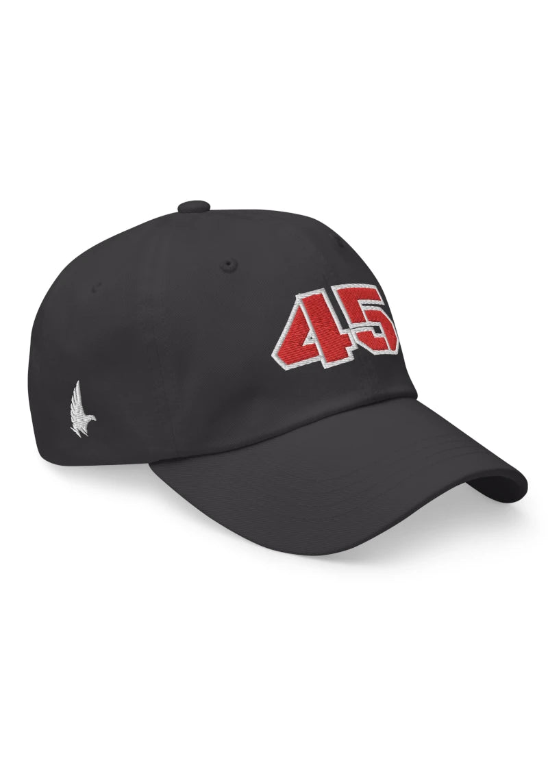 Loyalty Vibes 45 Dad Hat Charcoal Grey White Red OS