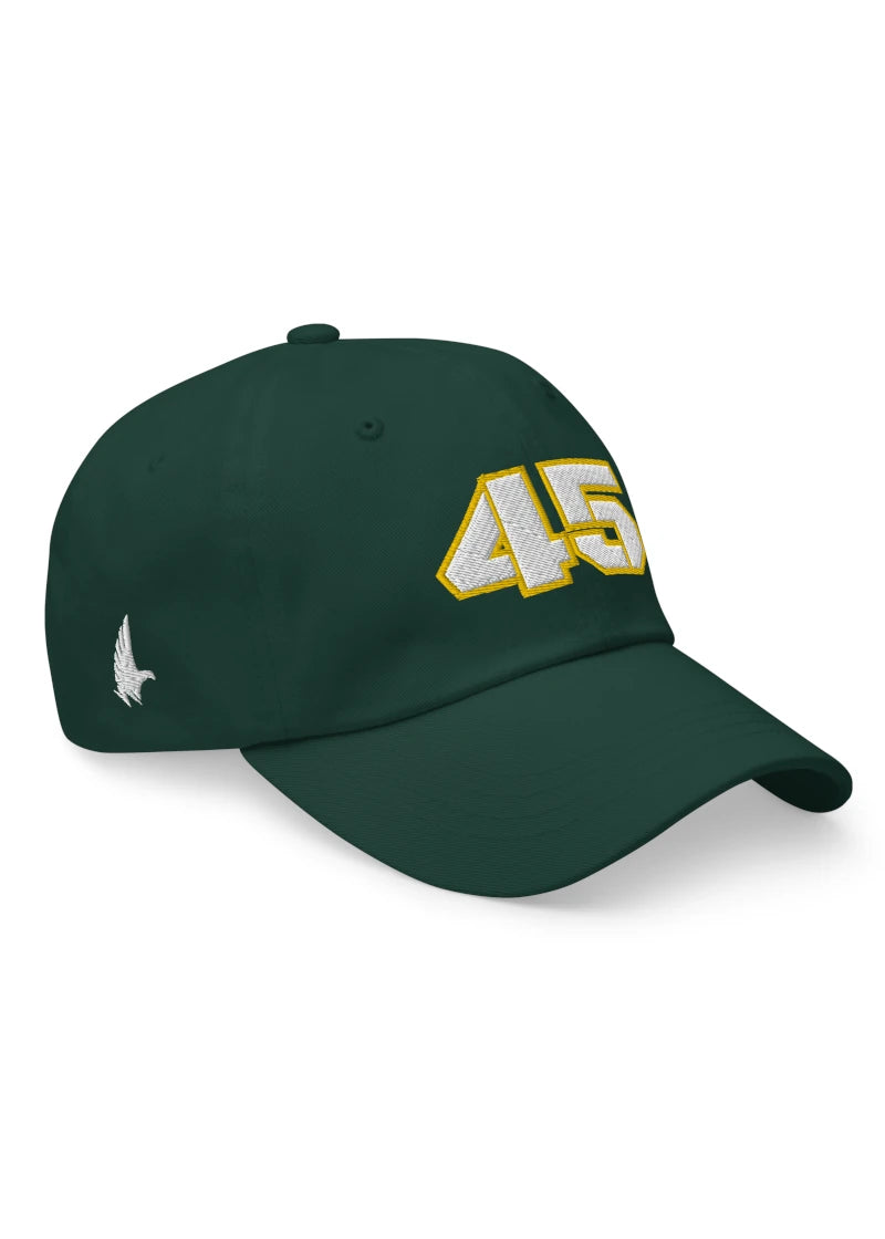 Loyalty Vibes 45 Dad Hat Forest Green Yellow White OS