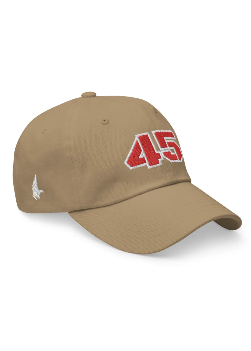 Loyalty Vibes 45 Dad Hat Tan White Red OS