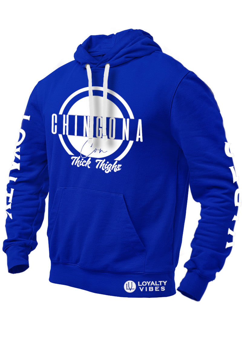 Loyalty Vibes Loyalty Vibes Chingona Con Thick Thighs Graphic Hoodie Blue