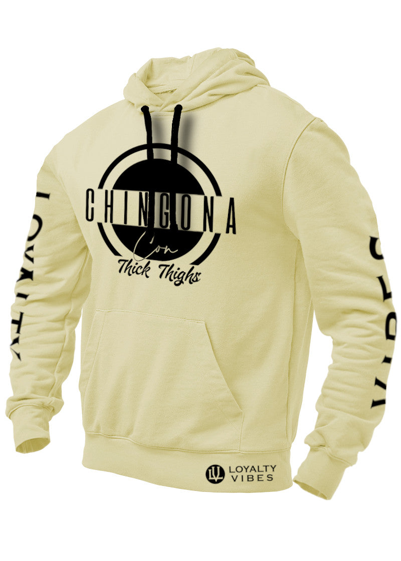 Loyalty Vibes Loyalty Vibes Chingona Con Thick Thighs Graphic Hoodie Sandstone Black