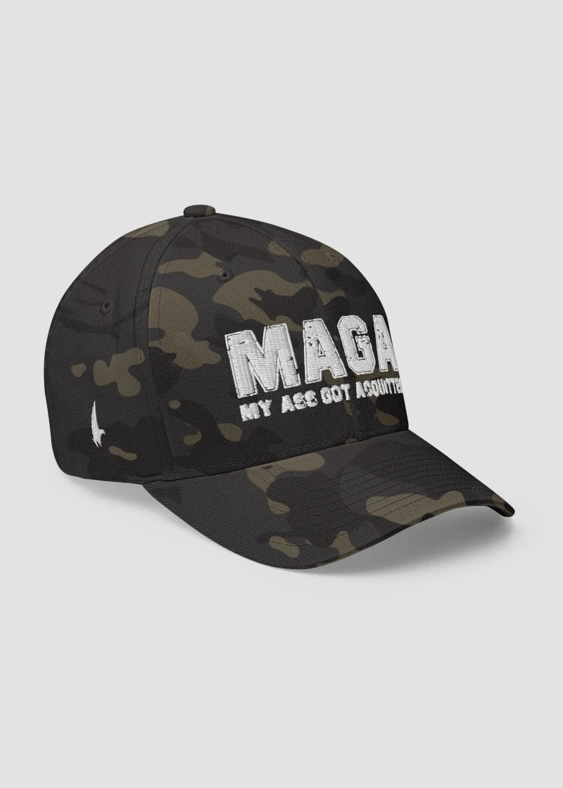 Acquitted MAGA Fitted Hat Black Camo - Loyalty Vibes
