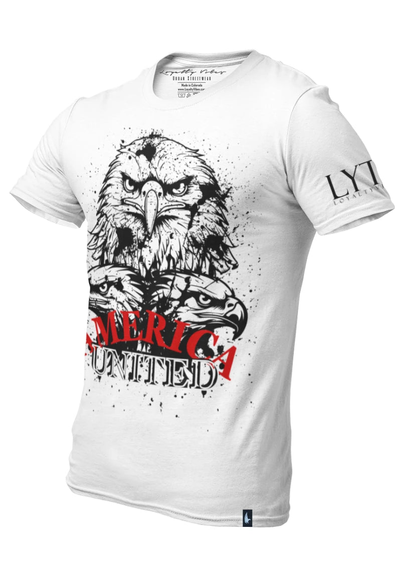 Loyalty Vibes America United Graphic T-Shirt White Loyalty Vibes