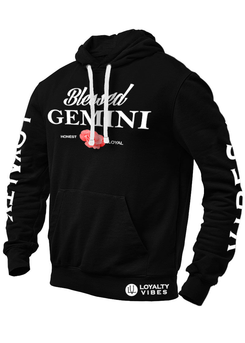 Loyalty Vibes Blessed Gemini Graphic Hoodie Black Loyalty Vibes