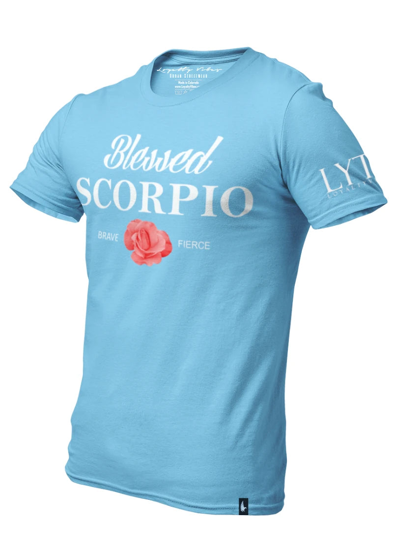 Loyalty Vibes Loyalty Vibes Blessed Scorpio Tee Baby Blue