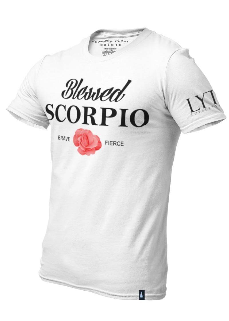 Loyalty Vibes Loyalty Vibes Blessed Scorpio Tee White