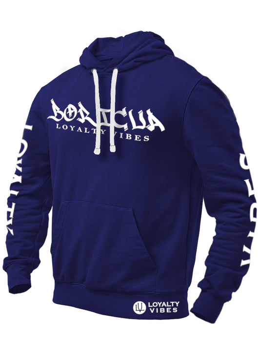 Loyalty Vibes Boricua Graphic Hoodie Navy Blue Loyalty Vibes