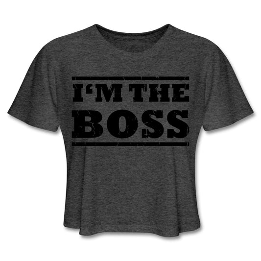 Boss Cropped Tee Deep Heather Loyalty Vibes