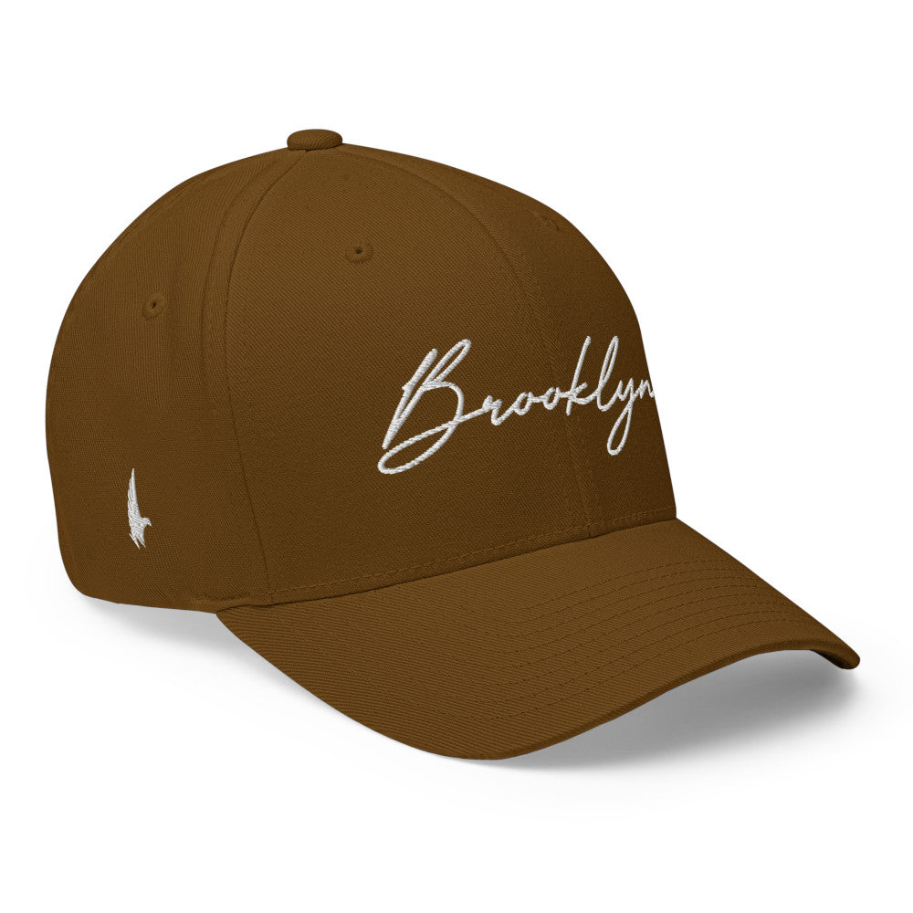 Loyalty Vibes Brooklyn Signature Series Fitted Hat Brown White Loyalty Vibes
