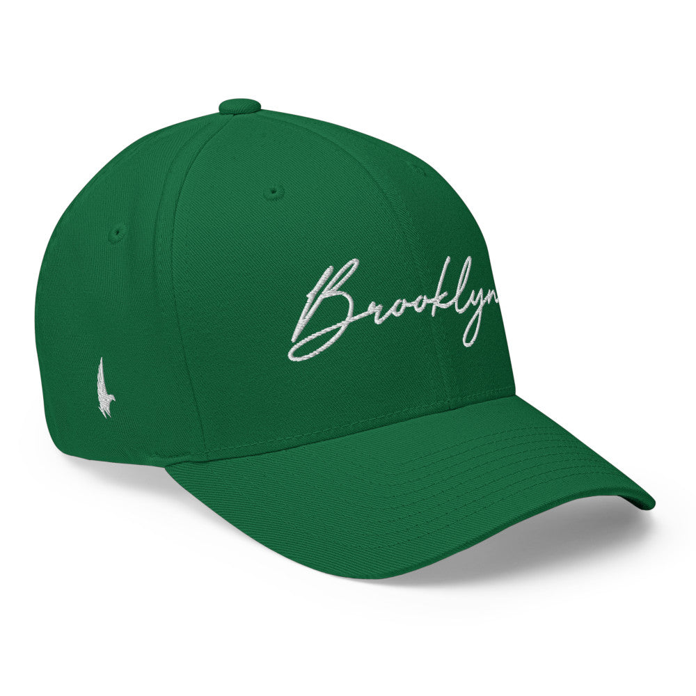 Loyalty Vibes Brooklyn Signature Series Fitted Hat Green White Loyalty Vibes