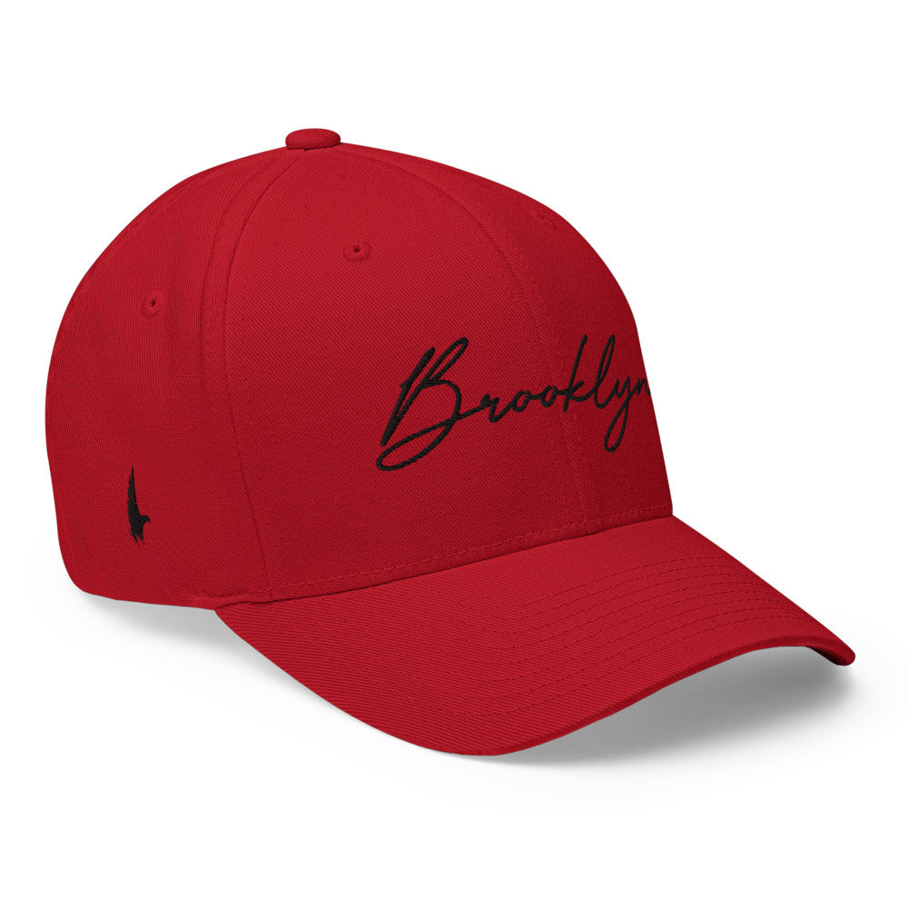 Loyalty Vibes Brooklyn Signature Series Fitted Hat Red Black Loyalty Vibes