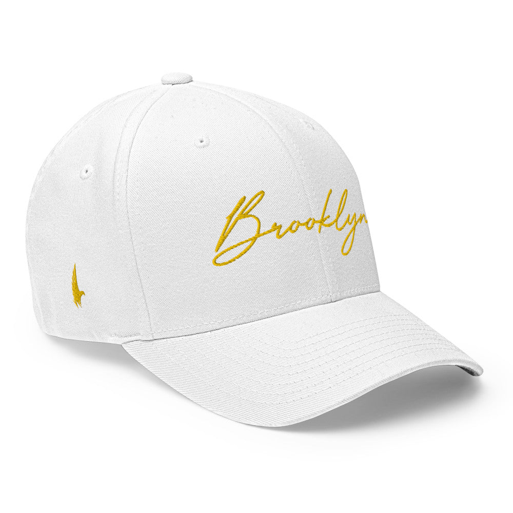 Loyalty Vibes Brooklyn Signature Series Fitted Hat White Yellow Loyalty Vibes