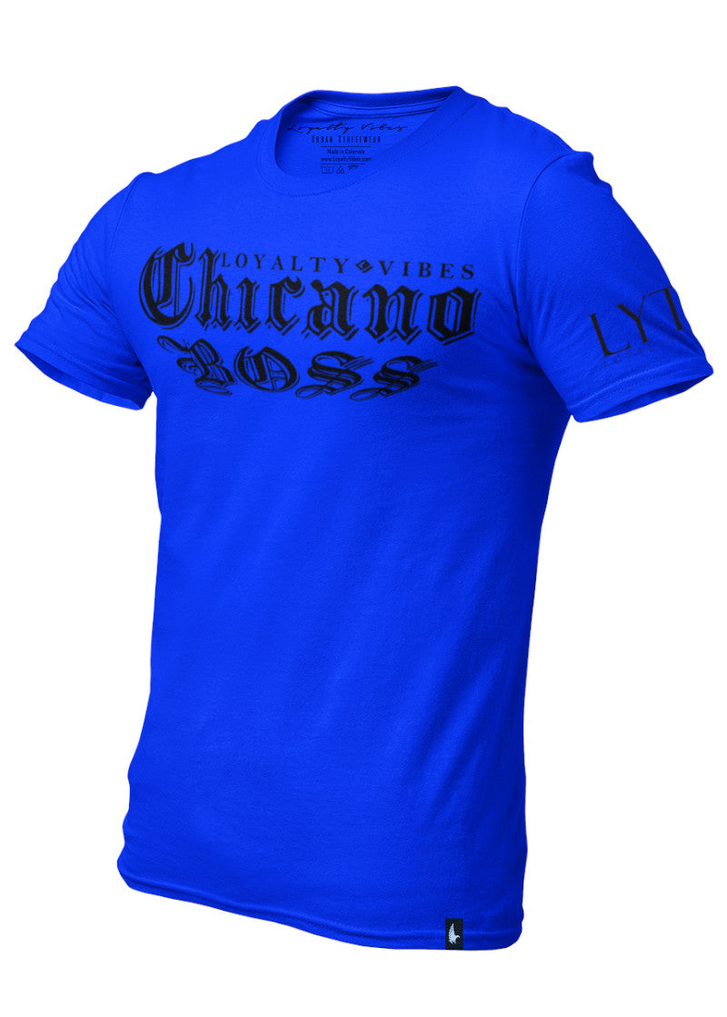 Loyalty Vibes Chicano Boss Graphic Tee Blue Black Loyalty Vibes