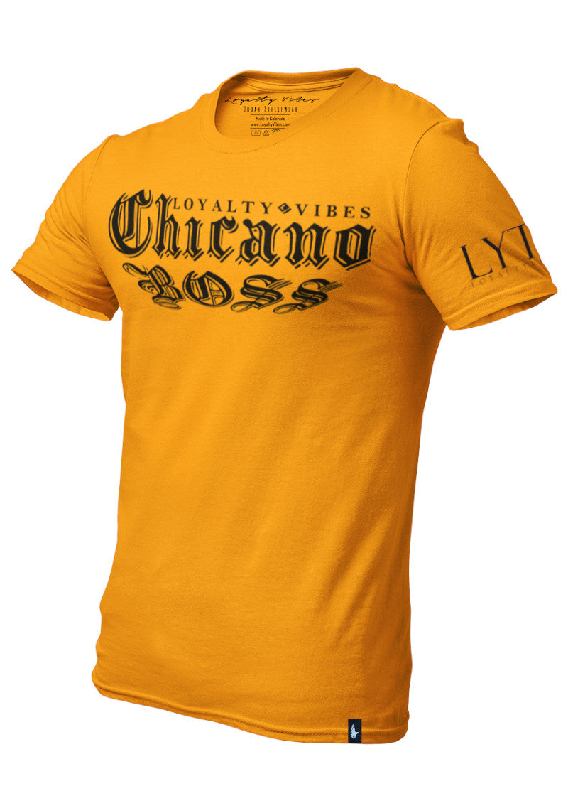 Loyalty Vibes Chicano Boss Graphic Tee Gold Loyalty Vibes