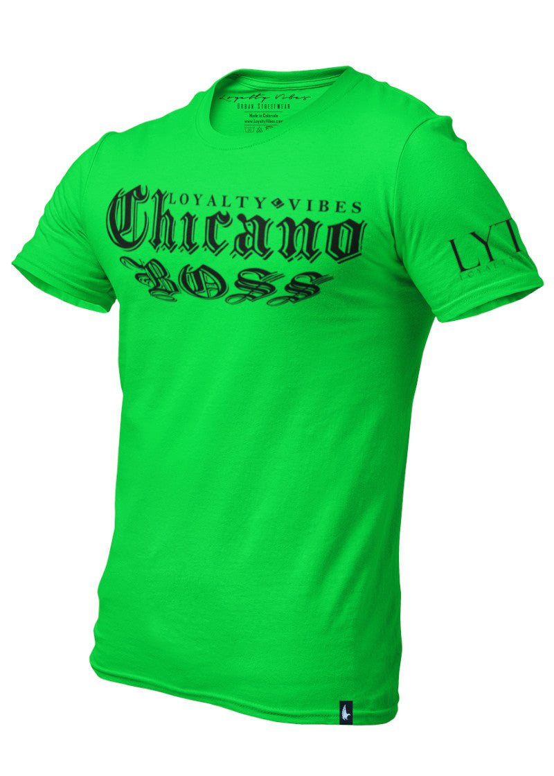 Loyalty Vibes Chicano Boss Graphic Tee Green Loyalty Vibes