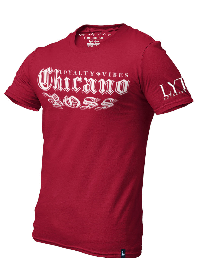 Loyalty Vibes Chicano Boss Graphic Tee Maroon Loyalty Vibes