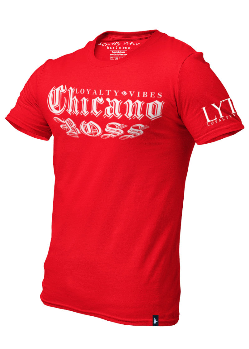 Loyalty Vibes Chicano Boss Graphic Tee Red Loyalty Vibes
