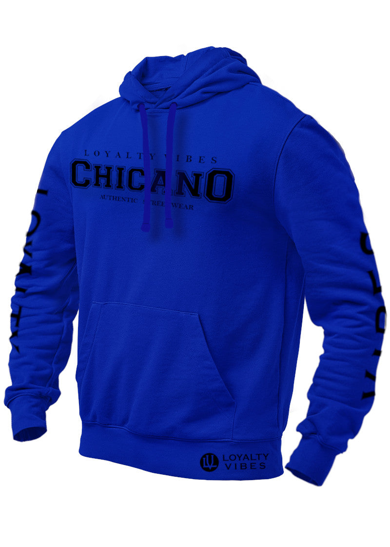 Loyalty Vibes Chicano Graphic Hoodie Sweatshirt Blue Black Loyalty Vibes