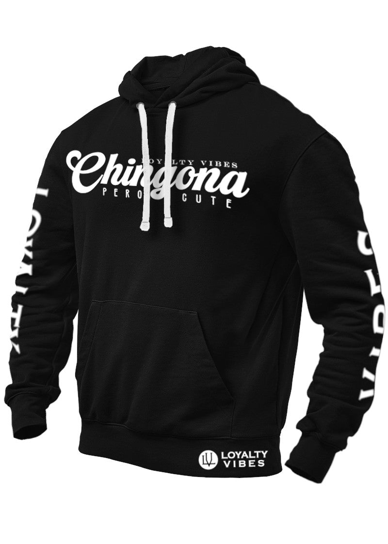 Loyalty Vibes Loyalty Vibes Chingona Pero Cute Graphic Hoodie Black