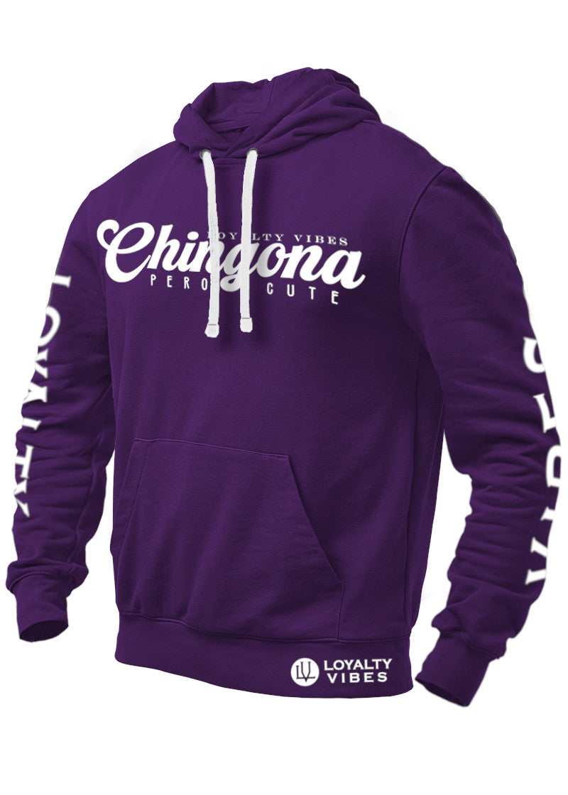 Loyalty Vibes Loyalty Vibes Chingona Pero Cute Graphic Hoodie Purple