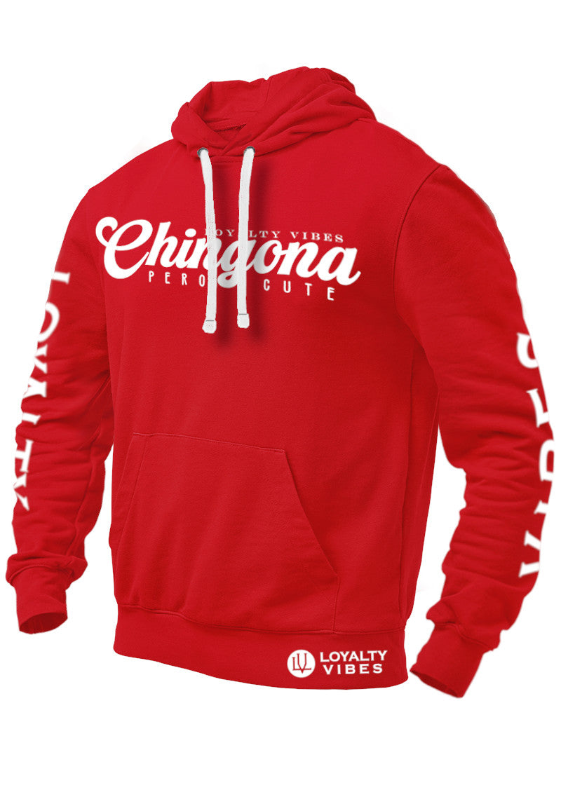 Loyalty Vibes Loyalty Vibes Chingona Pero Cute Graphic Hoodie Red