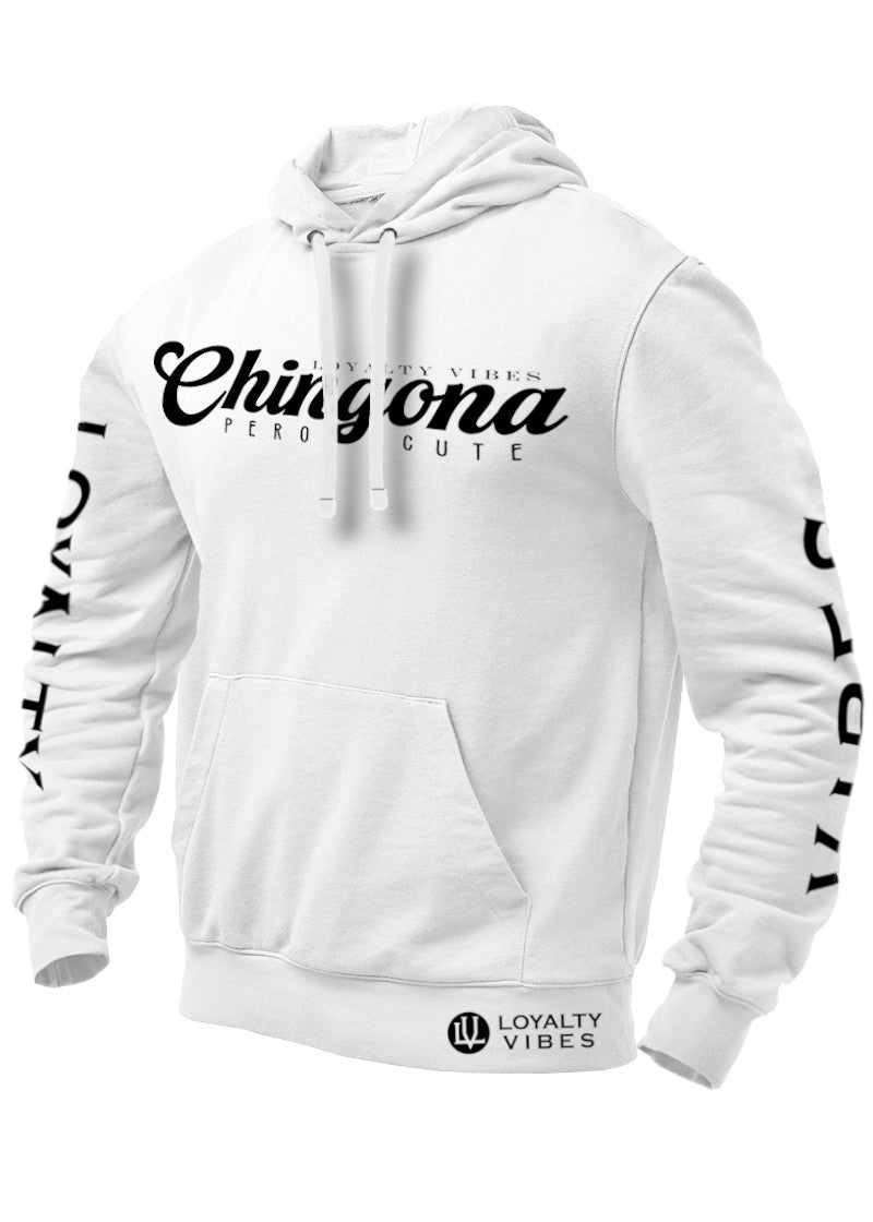 Loyalty Vibes Loyalty Vibes Chingona Pero Cute Graphic Hoodie White