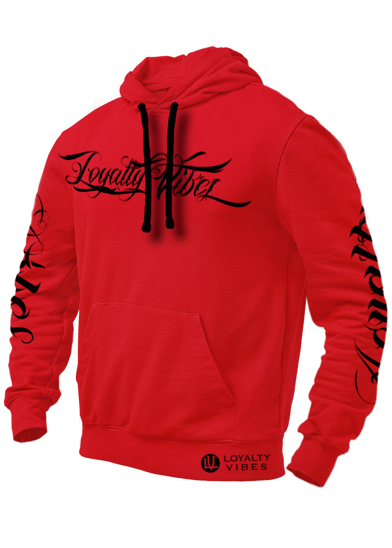 Loyalty Vibes Collective Graphic Hoodie Red Black Loyalty Vibes