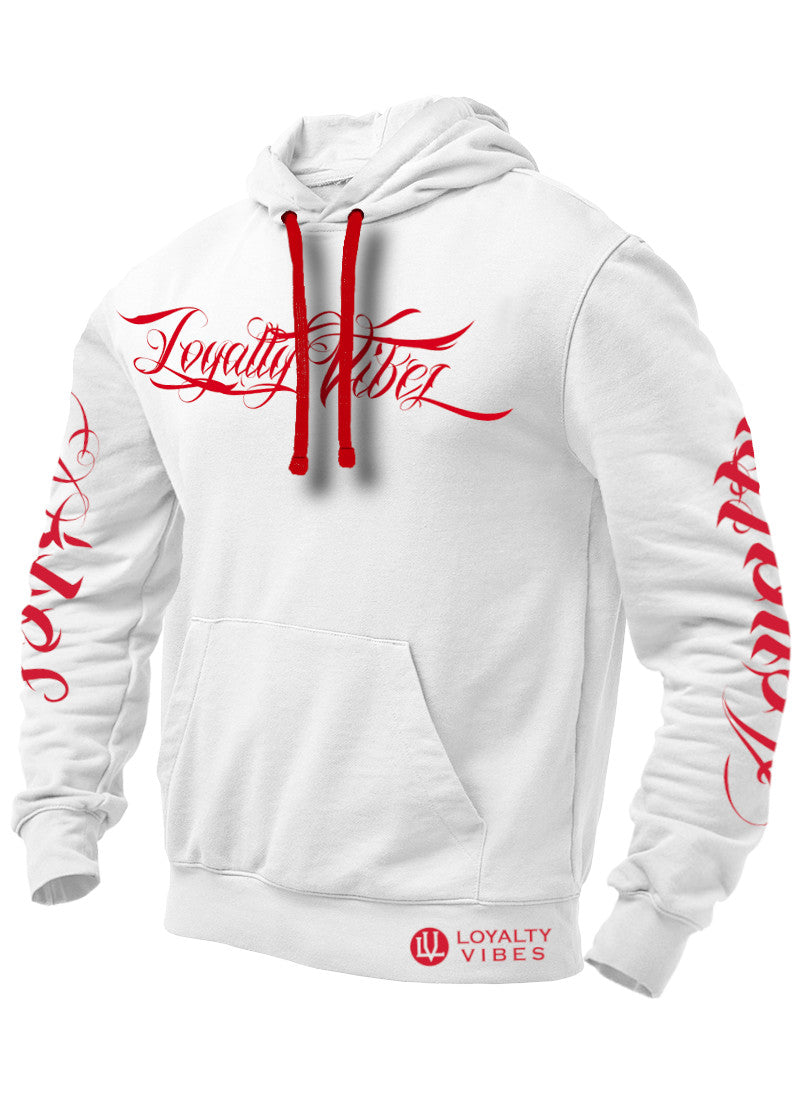 Collective Hoodie White Red - Loyalty Vibes