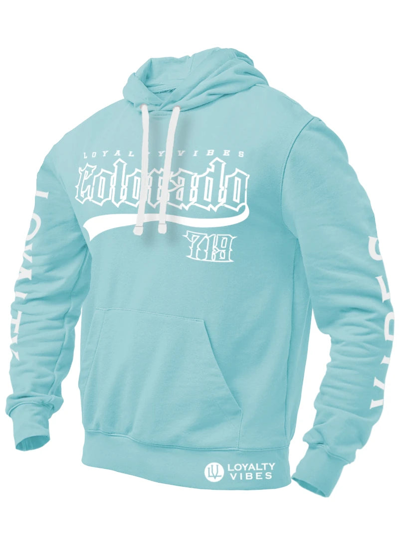 Loyalty Vibes Colorado 719 Hoodie Baby Blue Loyalty Vibes