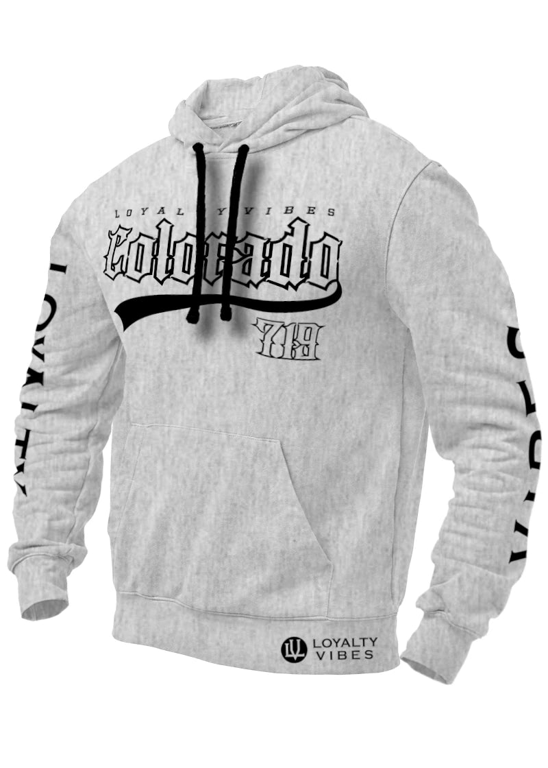 Loyalty Vibes Colorado 719 Hoodie Heather Grey Black Loyalty Vibes