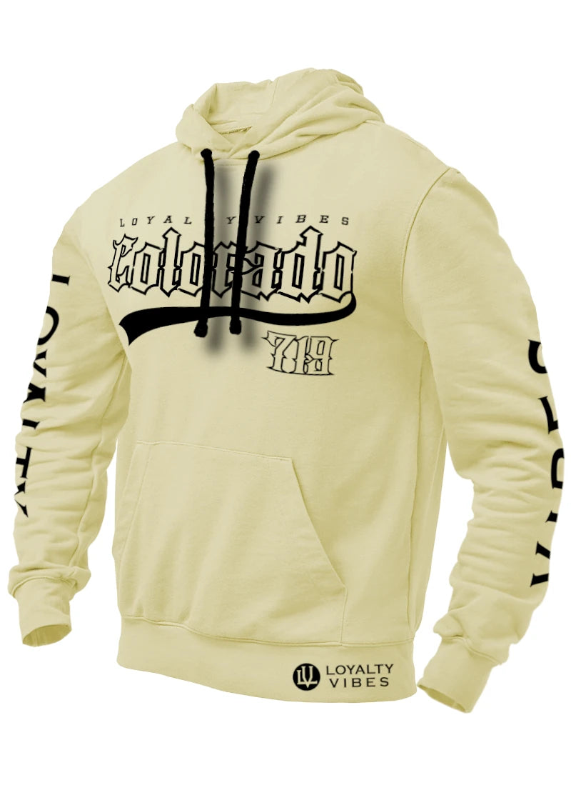 Loyalty Vibes Colorado 719 Hoodie Sandstone Black Loyalty Vibes