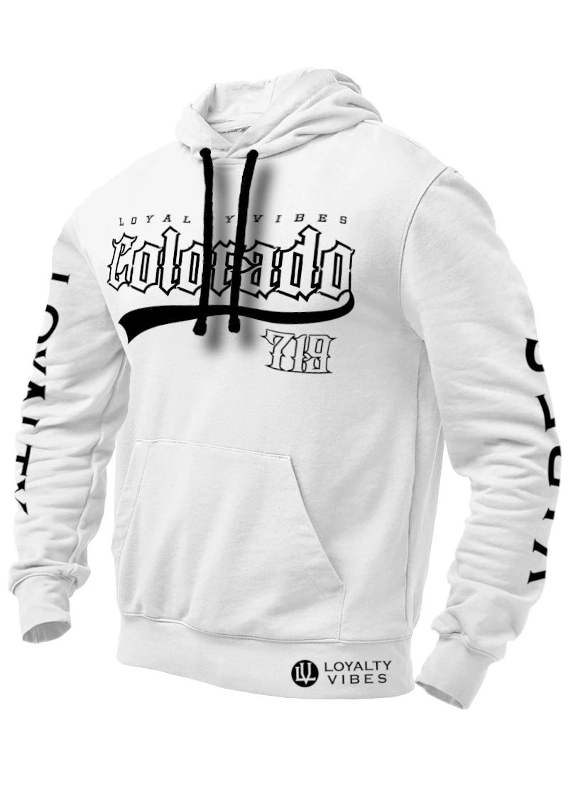 Loyalty Vibes Colorado 719 Hoodie White Black Loyalty Vibes