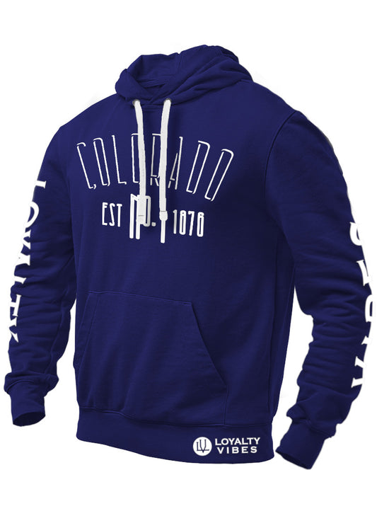 Loyalty Vibes Colorado Graphic Hoodie Navy Blue Loyalty Vibes