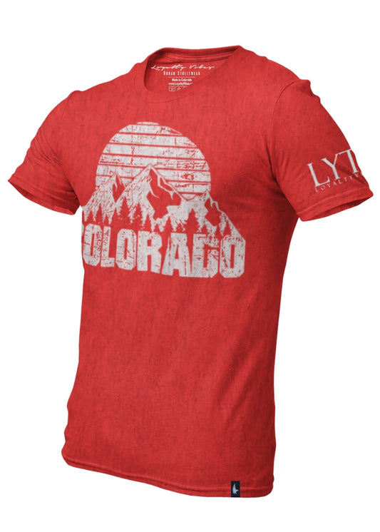 Loyalty Vibes Colorado Peaks T-Shirt Heather Red Loyalty Vibes