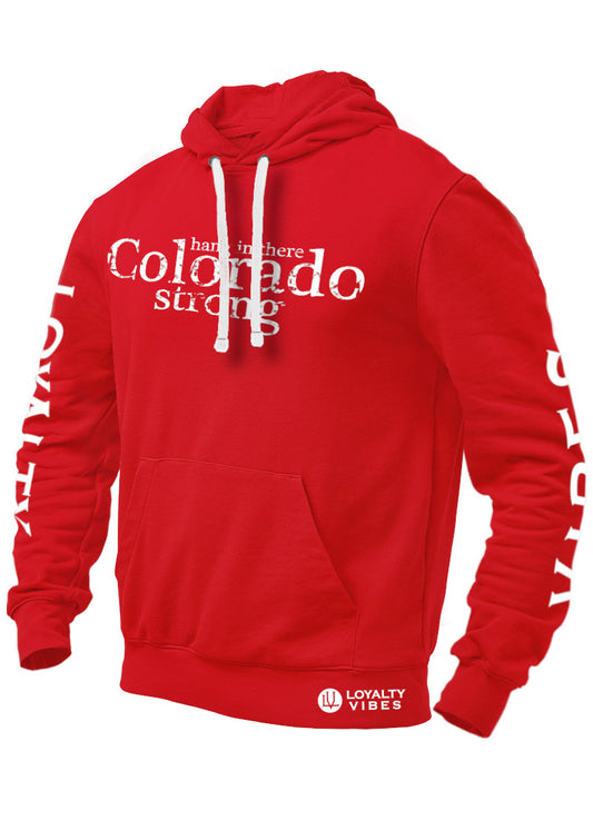 Loyalty Vibes Colorado Strong Graphic Hoodie Red Loyalty Vibes
