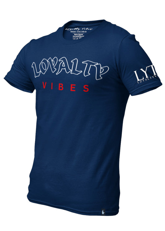 Loyalty Vibes Core Graphic T-Shirt Navy Blue Loyalty Vibes