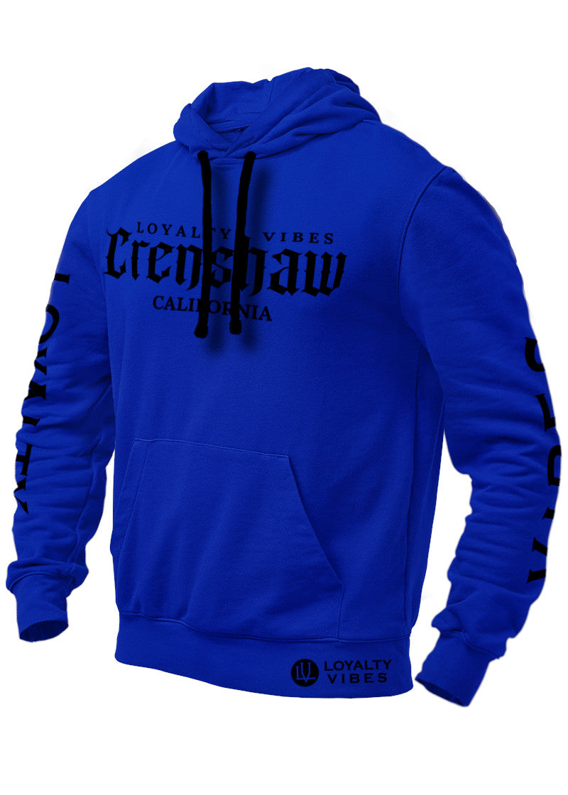Loyalty Vibes Crenshaw Graphic Hoodie Blue Black Loyalty Vibes