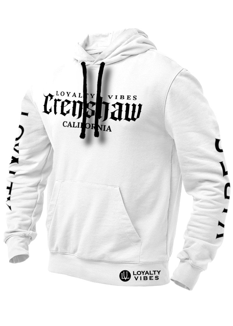 Loyalty Vibes Crenshaw Graphic Hoodie White Loyalty Vibes