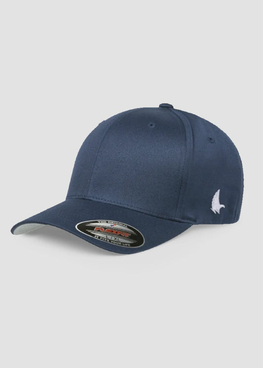 Loyalty Vibes Custom Navy Blue Fitted Hat Navy Blue Loyalty Vibes