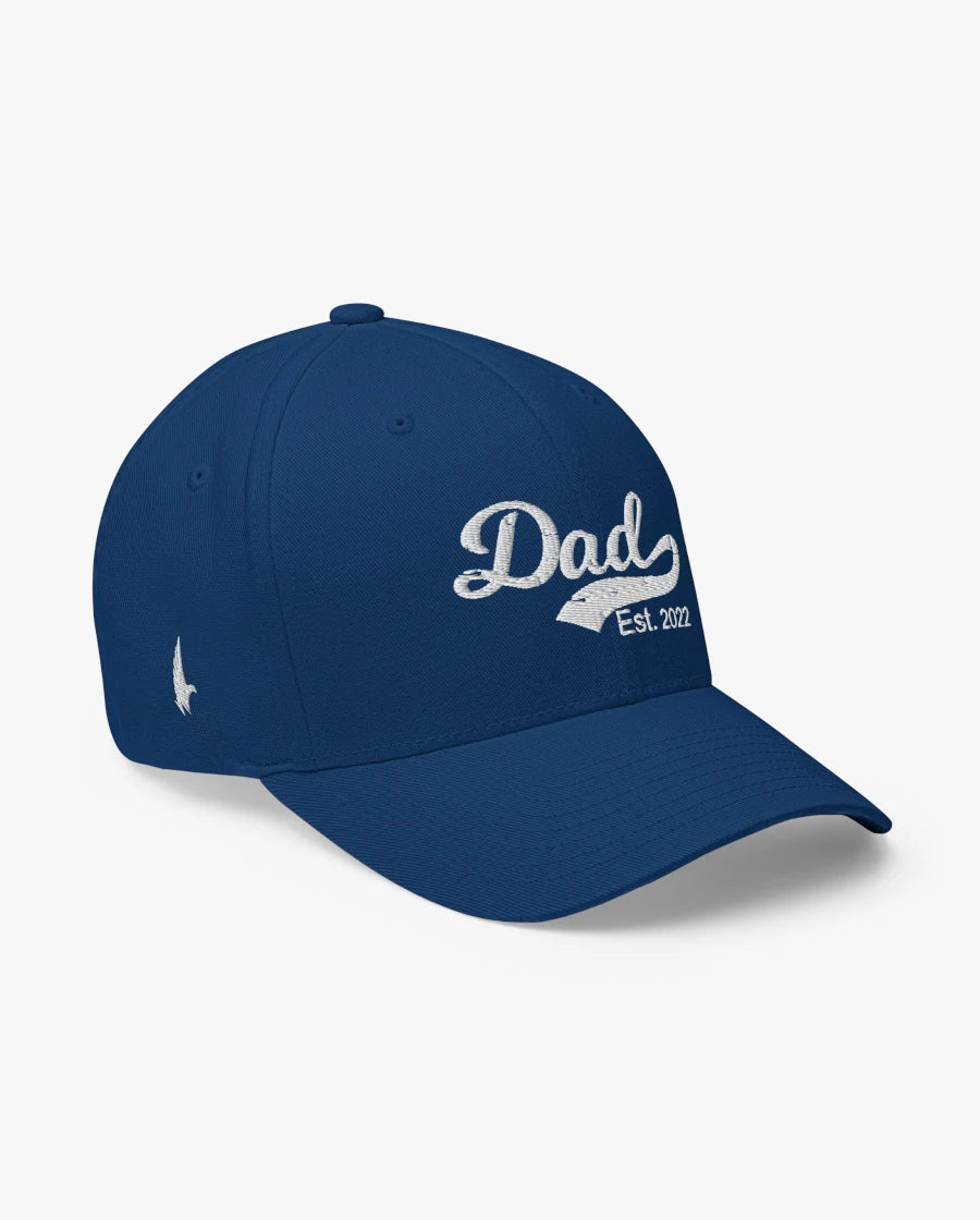 Loyalty Vibes Dad Est Fitted Hat Blue Loyalty Vibes