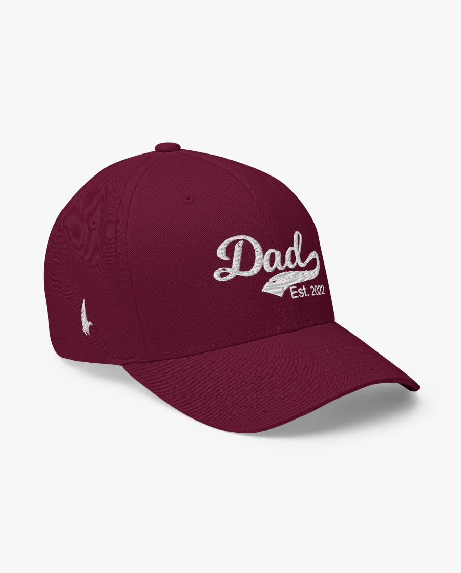 Loyalty Vibes Dad Est Fitted Hat Maroon Loyalty Vibes