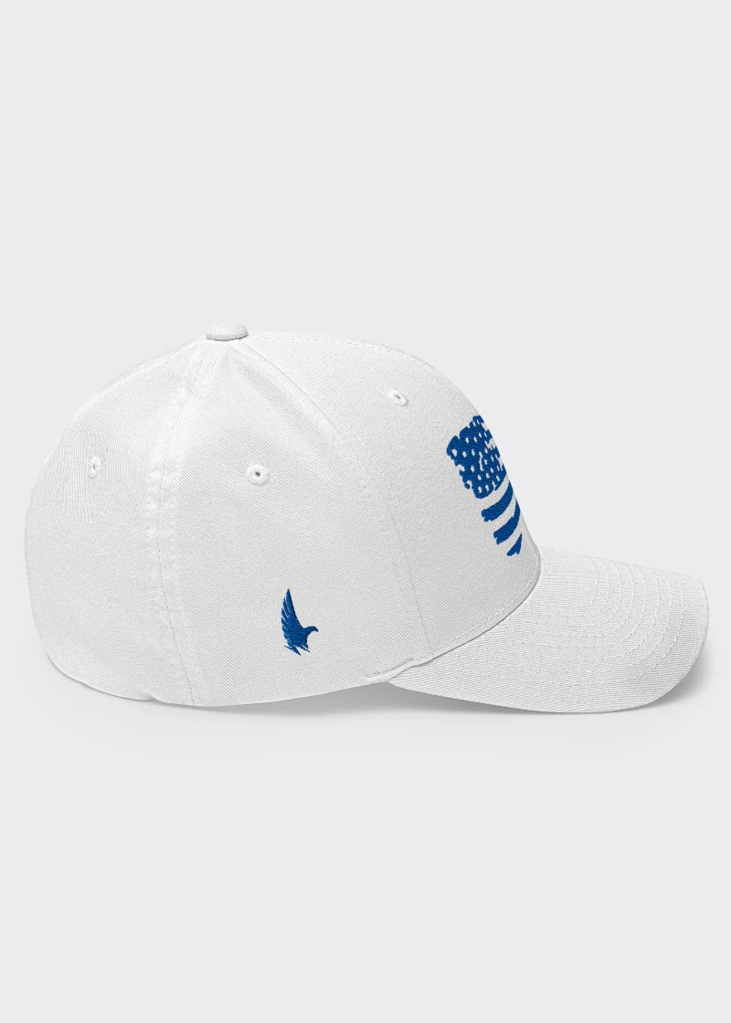 Loyalty Vibes Distressed American Flag Fitted Hat Loyalty Vibes