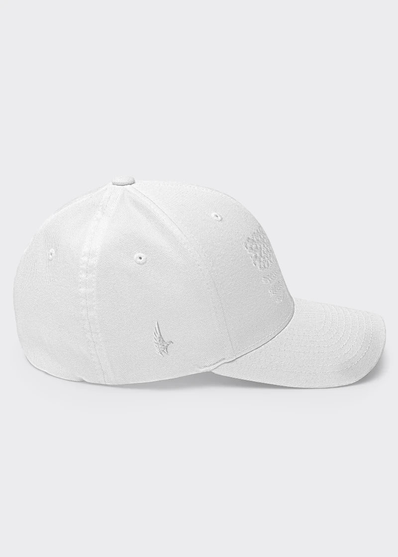 Distressed American Flag Fitted Hat - Whiteout - Sideview - Loyalty Vibes