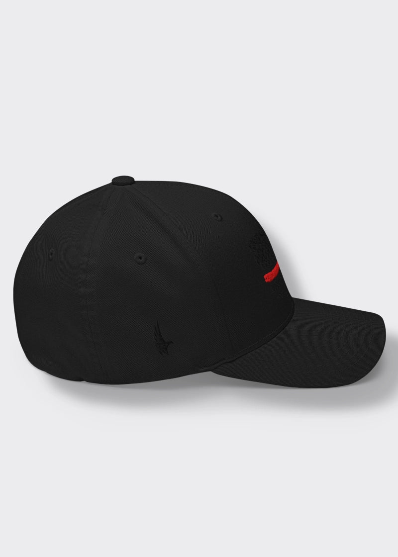 Loyalty Vibes Loyalty Vibes Distressed Red Line American Flag Fitted Hat