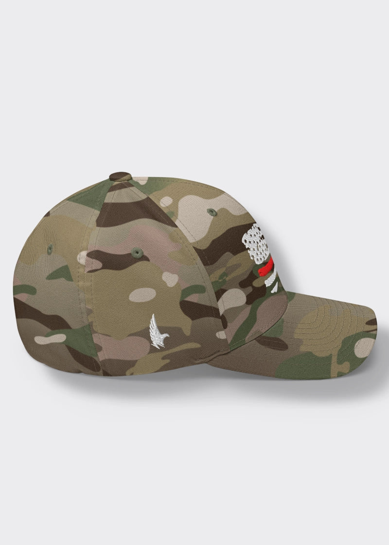Loyalty Vibes Loyalty Vibes Distressed Red Line American Flag Fitted Hat