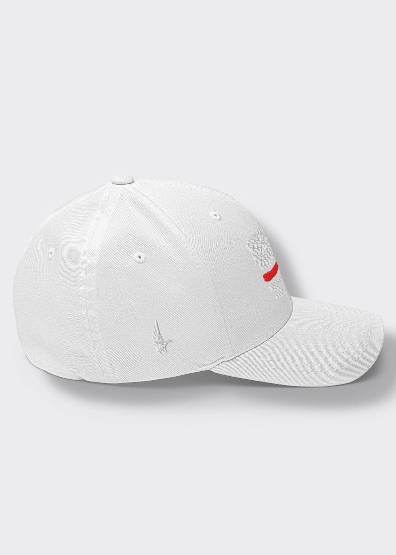 Loyalty Vibes Loyalty Vibes Distressed Red Line American Flag Fitted Hat