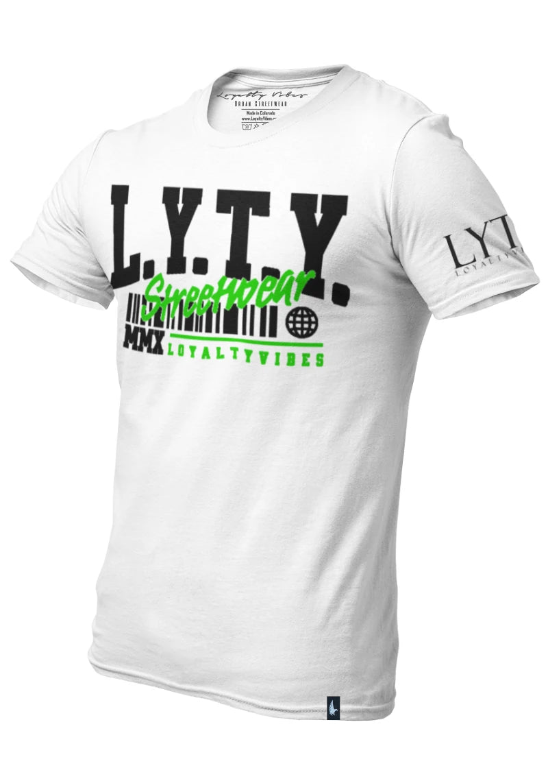 Loyalty Vibes District Logo Graphic T-Shirt White Green Loyalty Vibes