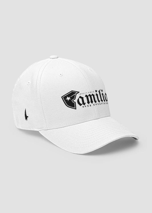 Loyalty Vibes Familia Over Everything Fitted Hat White Fitted Loyalty Vibes