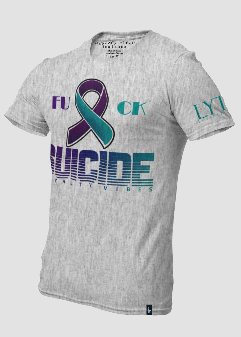 Fk Suicide T-Shirt Heather Grey - Loyalty Vibes