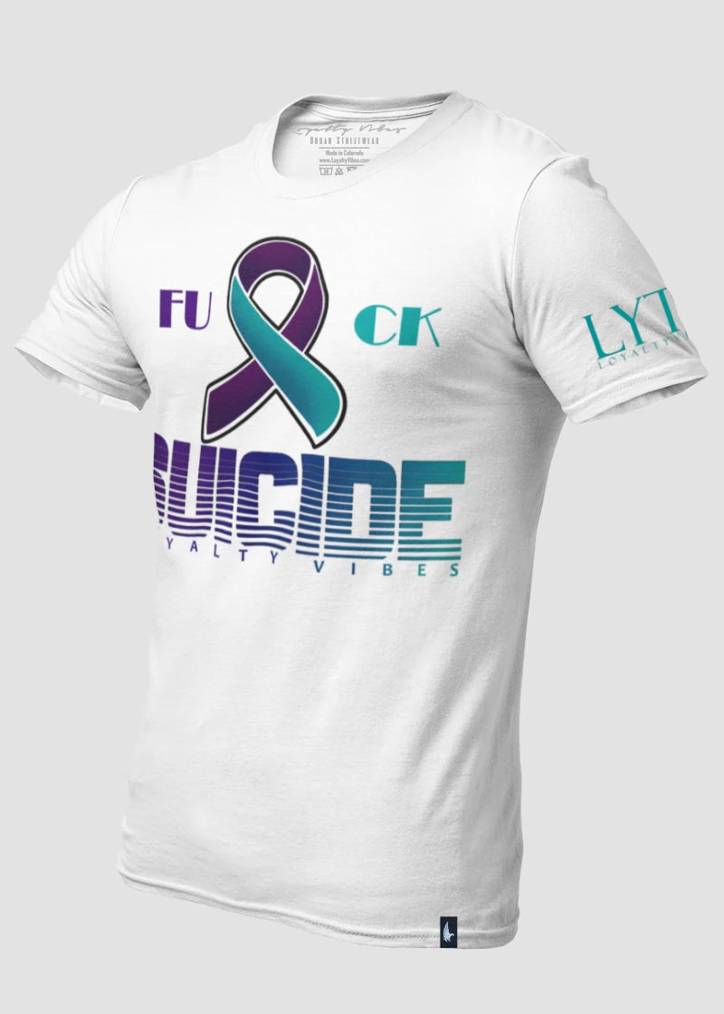 Fk Suicide T-Shirt White - Loyalty Vibes